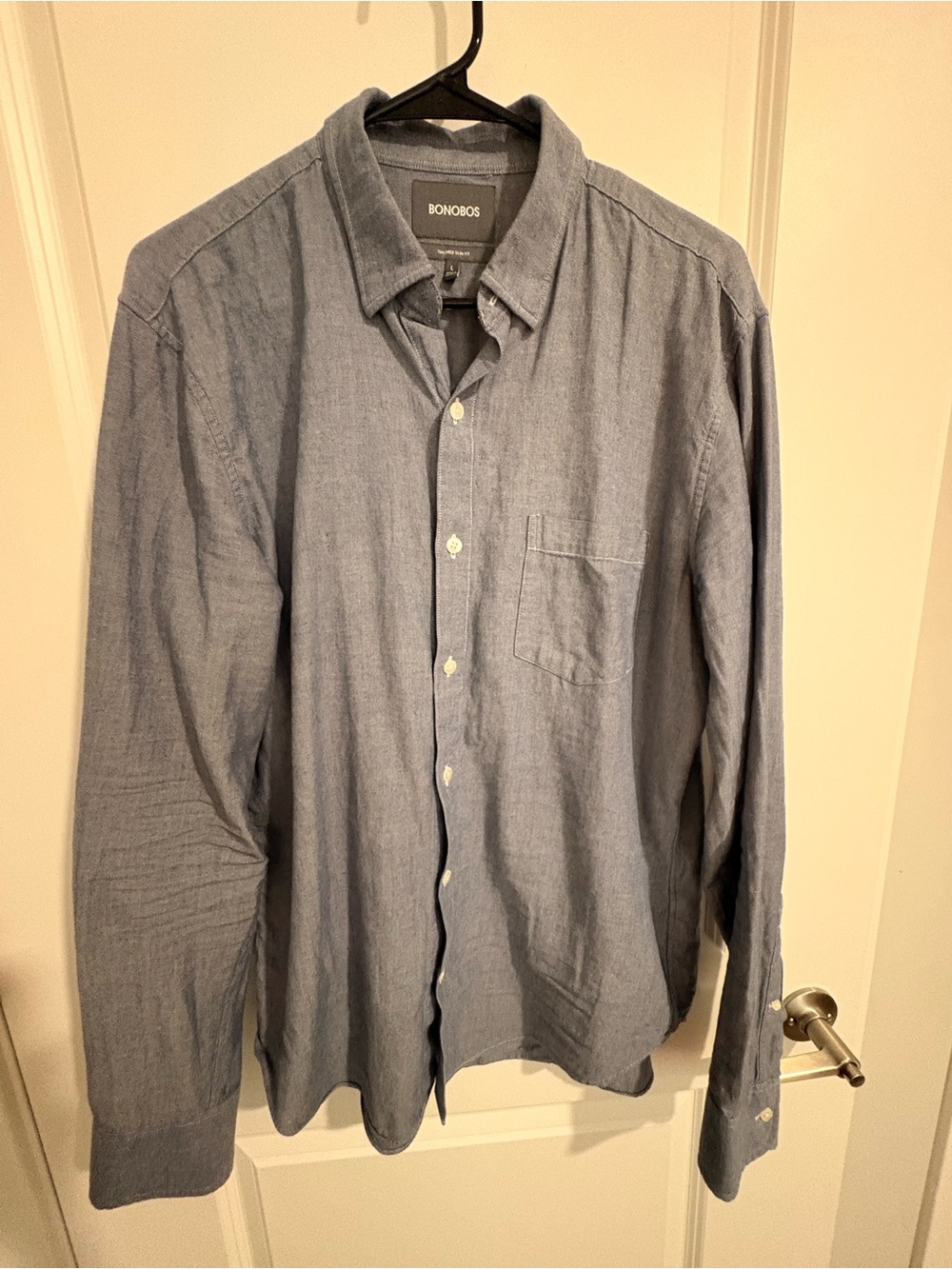 Bonobos Men's Chambray Button-Down Shirt in Light Blue